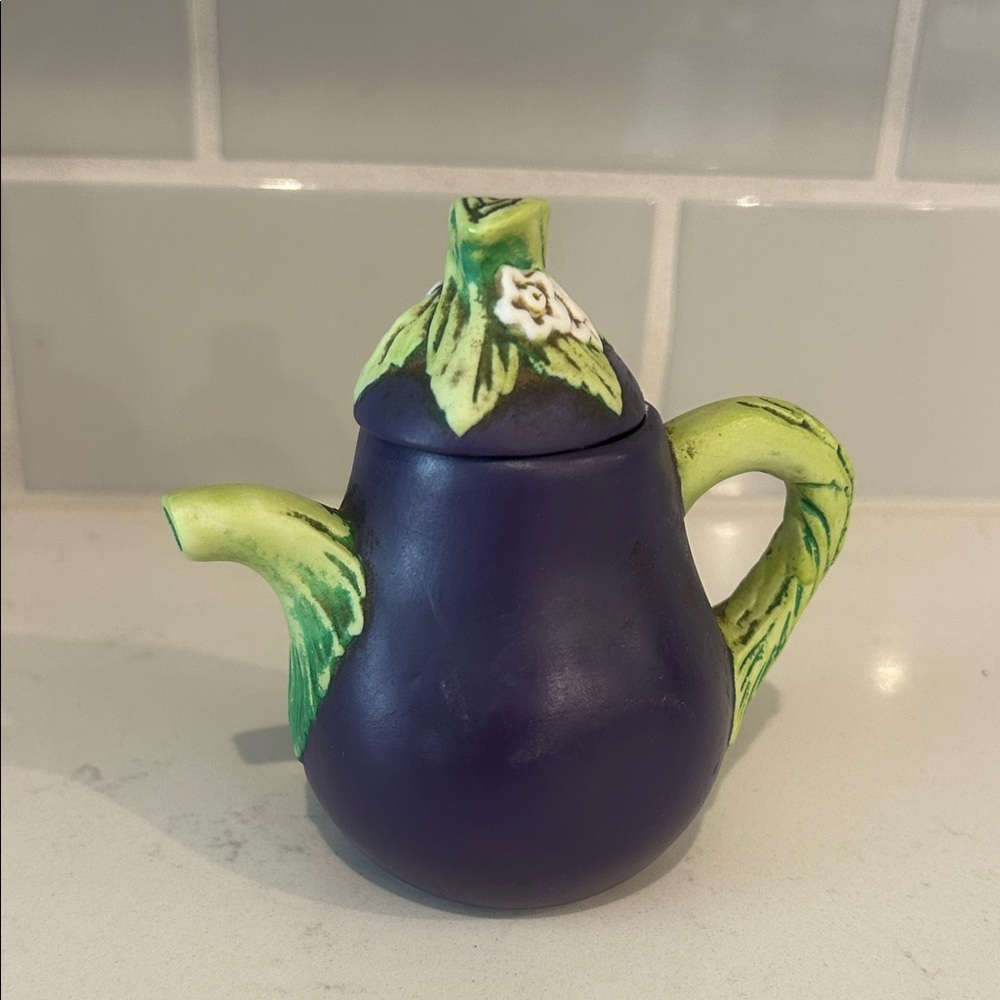 Eggplant Mini Collectible Teapot